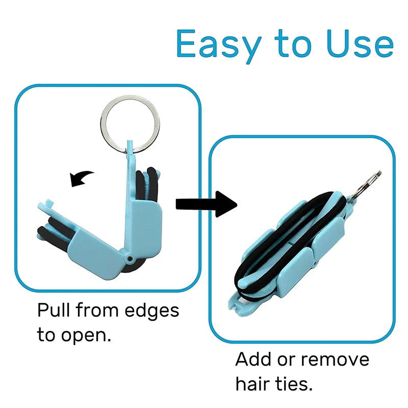 Portable Hair Tie Holder Keychain – Stylish Hair Tie Organizer with O-Shaped Buckle for On-the-Go Storage