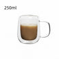 Double Wall Glass Coffee Cup With Handle – 150–350ml Heat-Resistant Borosilicate Mug for Hot & Cold Drinks