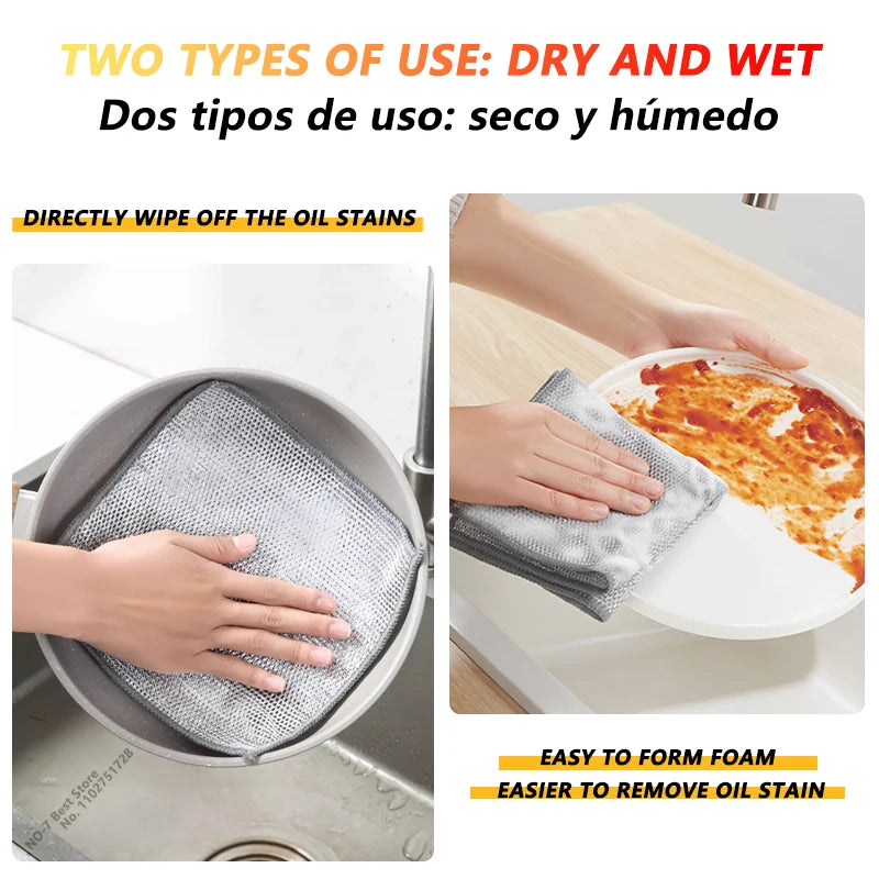 Magic Cleaning Cloth – Multipurpose Wire Mesh Miracle Scrubber for Tough Stains & Daily Dishwashing