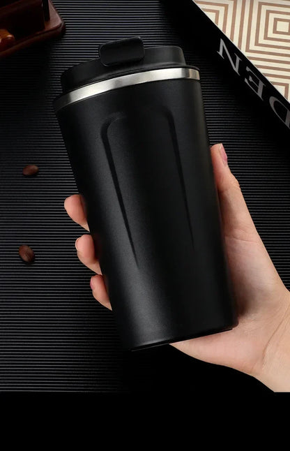 Stainless Steel Thermal Travel Coffee Cup – 380/510ml Vacuum Insulated Leak-Proof Mug for Hot & Cold Drinks