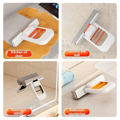 Handheld Foldable Sponge Mop Portable Wet and Dry Dual-Use Water Absorbent Mop Floor Cleaner Bathroom Kitchen Cleaning Tool