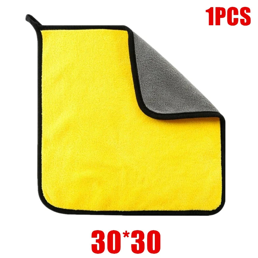 Thickened Double-Layer Microfiber Cleaning Towels – Ultra-Soft Car Wash & Home Cleaning Cloths (1/2/6 PCS)