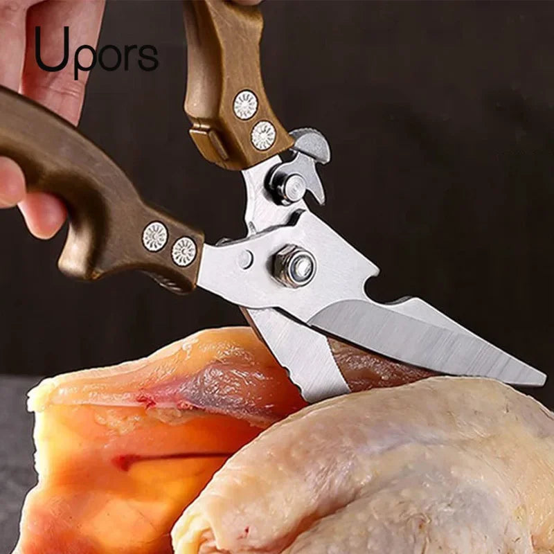 Professional Chicken Bone Scissors – Upgraded Heavy-Duty Poultry Shears for Chicken, Turkey, Fish, Meat & Vegetables (Stainless Steel)