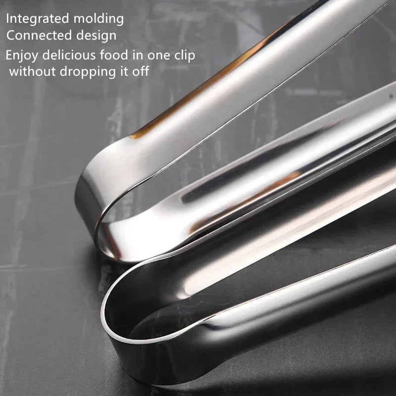 Stainless Steel Grill Tongs – Non-Slip Food Clip for BBQ, Cooking & Serving