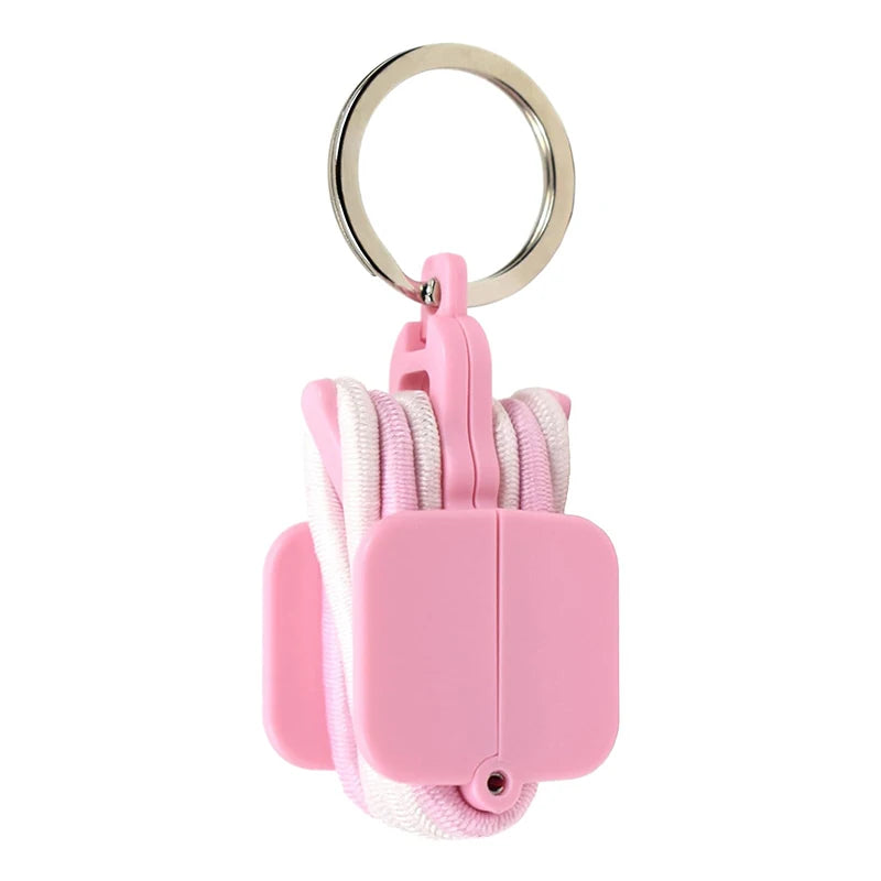 Portable Hair Tie Holder Keychain – Stylish Hair Tie Organizer with O-Shaped Buckle for On-the-Go Storage