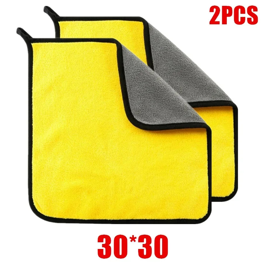 Thickened Double-Layer Microfiber Cleaning Towels – Ultra-Soft Car Wash & Home Cleaning Cloths (1/2/6 PCS)
