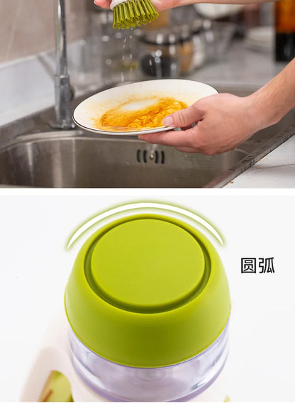 Dish Brush with Soap Dispenser – Multi-Use Soap Dispensing Palm Scrub Brush for Kitchen & Household