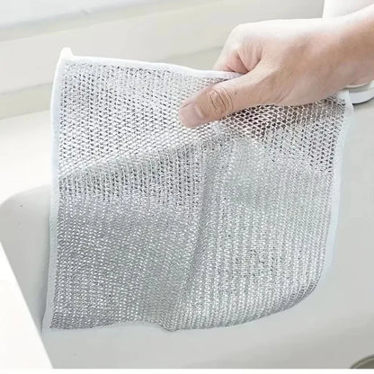 Heavy-Duty Metal Mesh Kitchen Cleaning Cloth – Non-Stick, Quick-Dry, Reusable Scrubber Towel