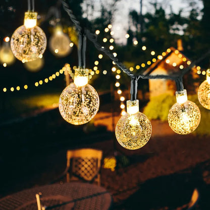 LED Solar Light String Outdoor Waterproof Christmas Decoration 200led Crystal Ball Camping Fairy Garland Garden Party Lamp