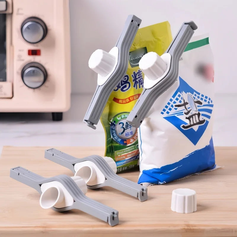 Kitchen Snack Sealing Bag Clips with Screw Cap – PP Food Preservation Clips for Seasoning Bags, Milk Powder & Storage