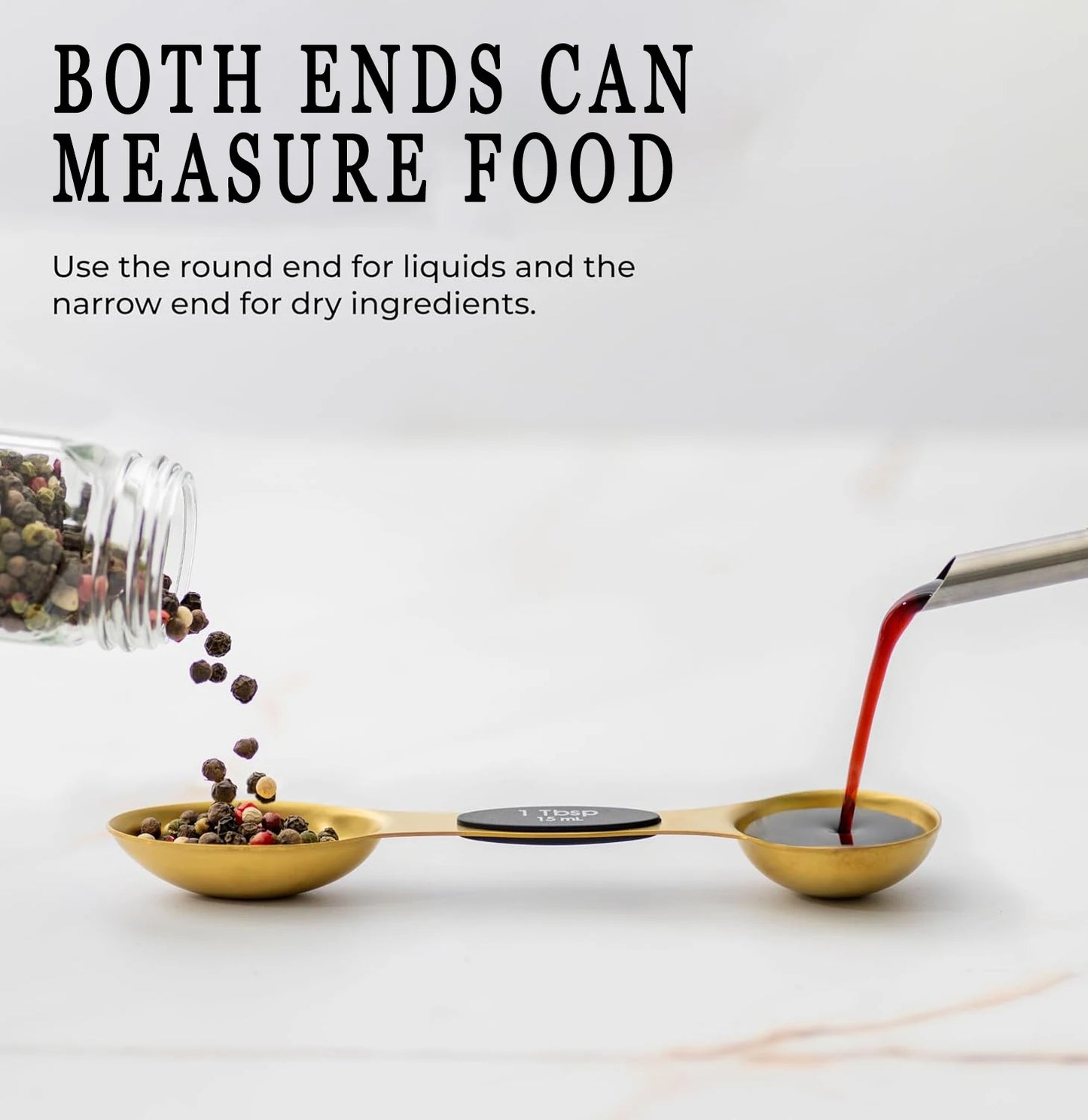 Magnetic Stainless Steel Gold Measuring Spoons Set – Dual-Sided, Stackable, 8-Piece Precision Spoon Set for Cooking & Baking