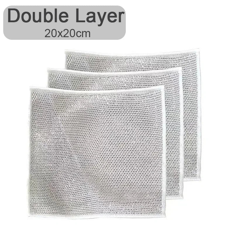 Heavy-Duty Metal Mesh Kitchen Cleaning Cloth – Non-Stick, Quick-Dry, Reusable Scrubber Towel