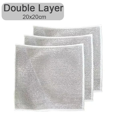 Heavy-Duty Metal Mesh Kitchen Cleaning Cloth – Non-Stick, Quick-Dry, Reusable Scrubber Towel