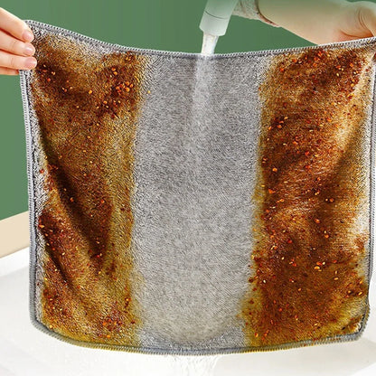 Bamboo Charcoal Super Absorbent Dishcloths – Thickened, Oil-Resistant Kitchen Cleaning Cloths (1–50 PCS)