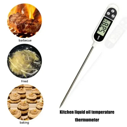 TP300 Digital Food Thermometer – Instant-Read Probe Thermometer for Meat, Oil, BBQ & Cooking