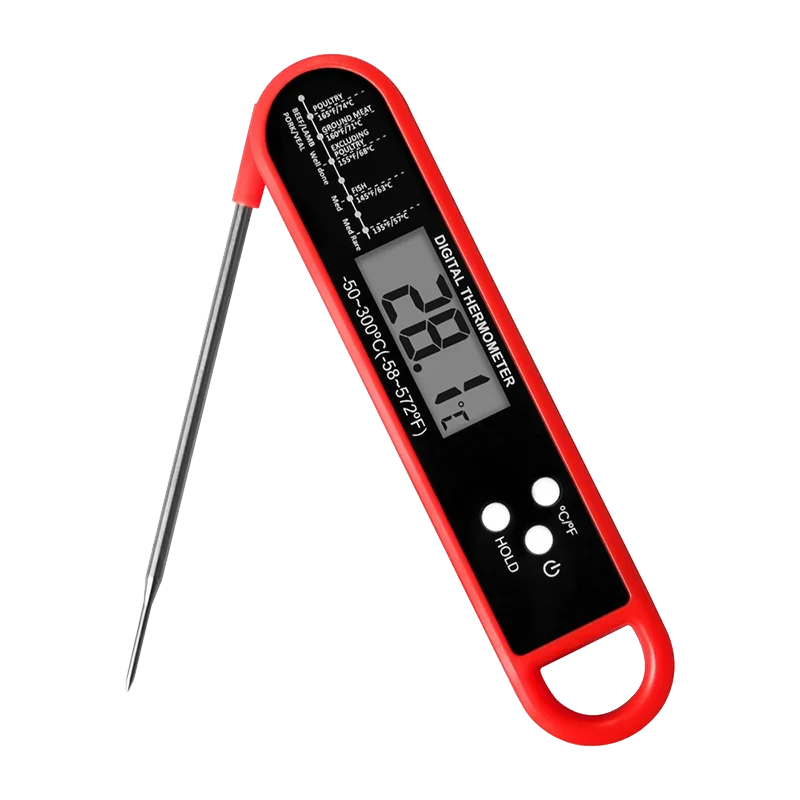 Digital Folding Meat Thermometer – Instant Read Kitchen Probe for BBQ, Oven, Water, Oil & Liquids