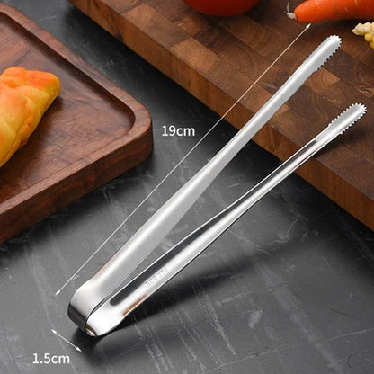 Stainless Steel Grill Tongs – Non-Slip Food Clip for BBQ, Cooking & Serving