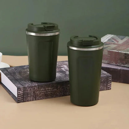 Stainless Steel Thermal Travel Coffee Cup – 380/510ml Vacuum Insulated Leak-Proof Mug for Hot & Cold Drinks