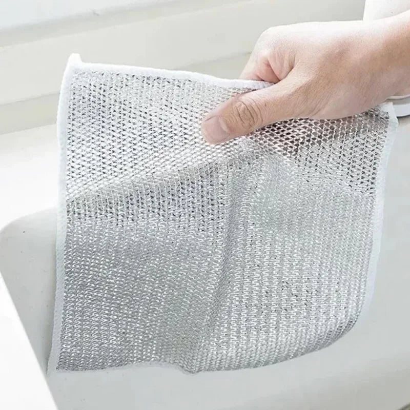Heavy-Duty Metal Mesh Kitchen Cleaning Cloth – Non-Stick, Quick-Dry, Reusable Scrubber Towel