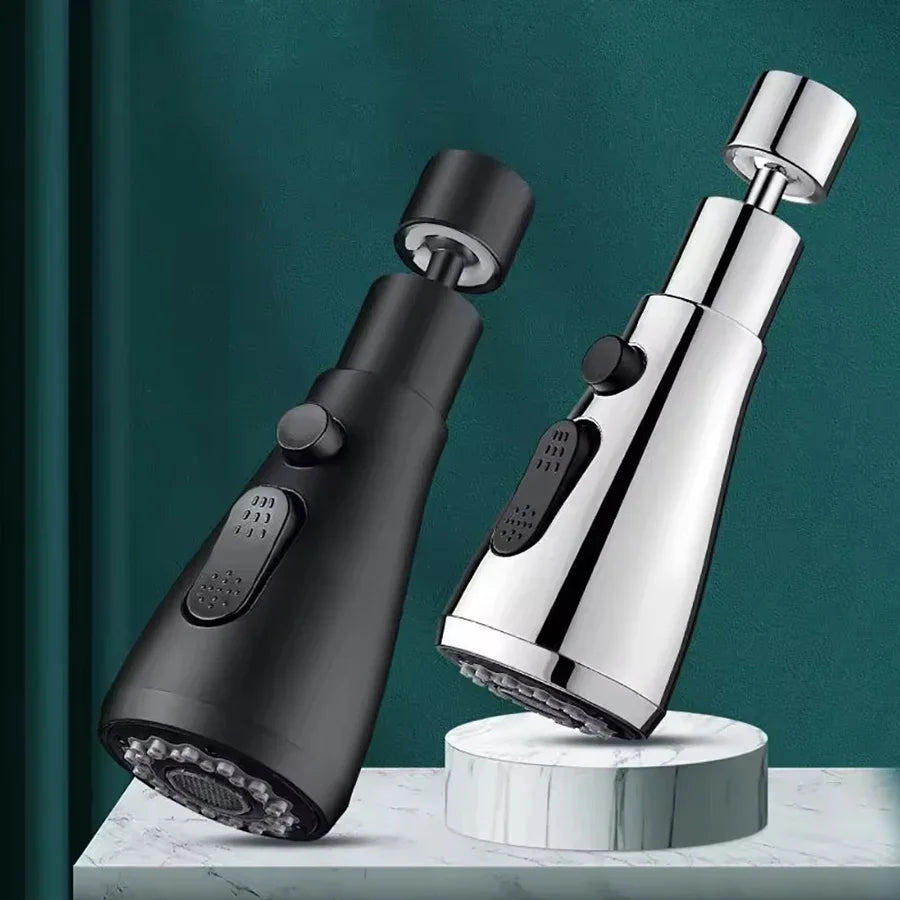 3-in-1 360° Rotating Kitchen Faucet Extender – Universal Pull-Out Tap Sprayer with Multi-Mode Booster Flow
