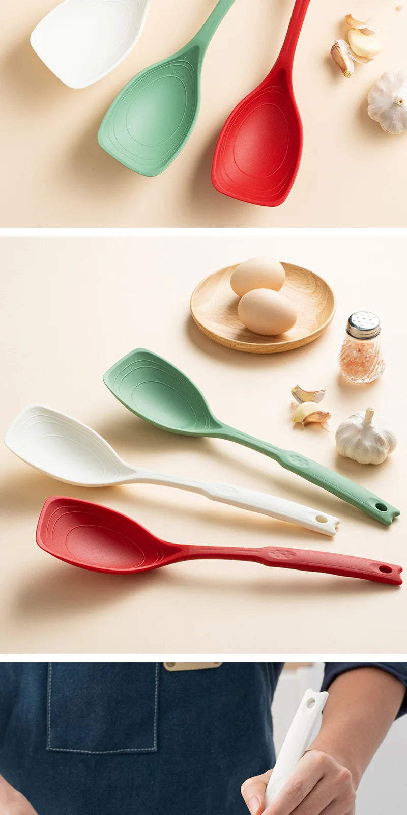 Premium Silicone Multipurpose Cooking Spoon – Heat-Resistant, Anti-Slip Handle, Steel-Core Kitchen Tool