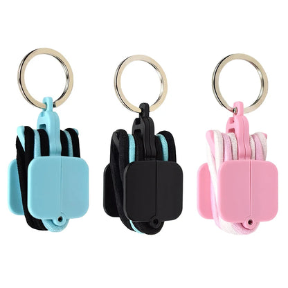 Portable Hair Tie Holder Keychain – Stylish Hair Tie Organizer with O-Shaped Buckle for On-the-Go Storage
