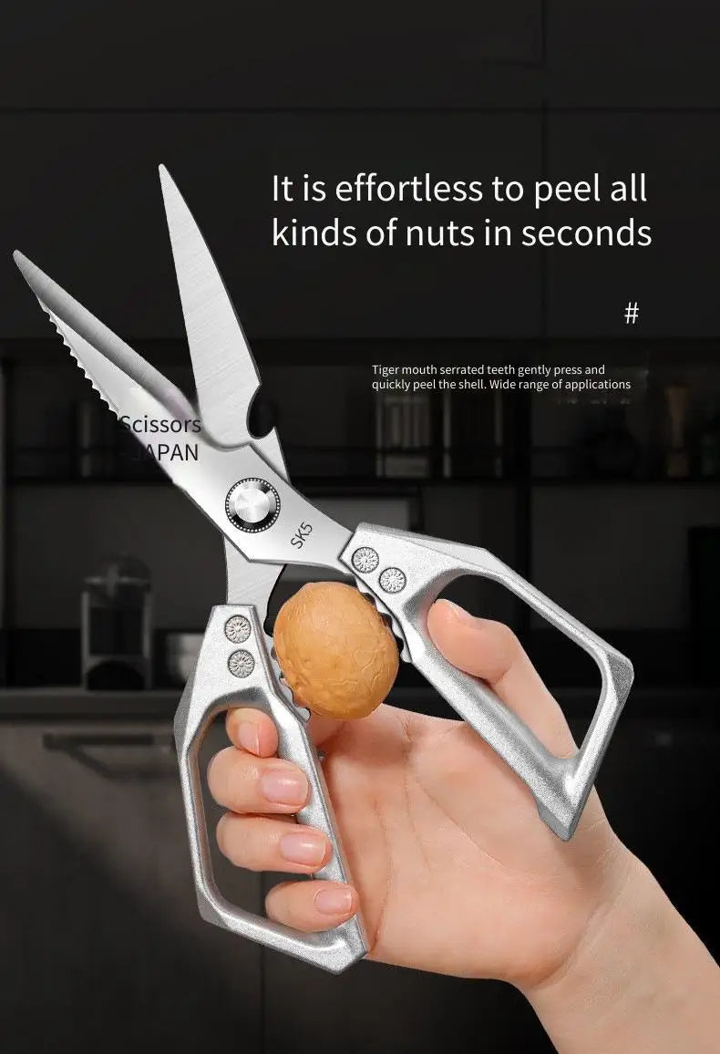 Stainless Steel Heavy-Duty Kitchen Scissors – Multi-Functional Bone Cutter for Chicken, Fish, Meat, Fruits & Vegetables