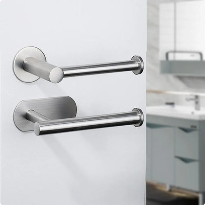 No-Drill Stainless Steel Toilet Paper Holder – Self-Adhesive Bathroom Tissue & Towel Dispenser for Home & Kitchen