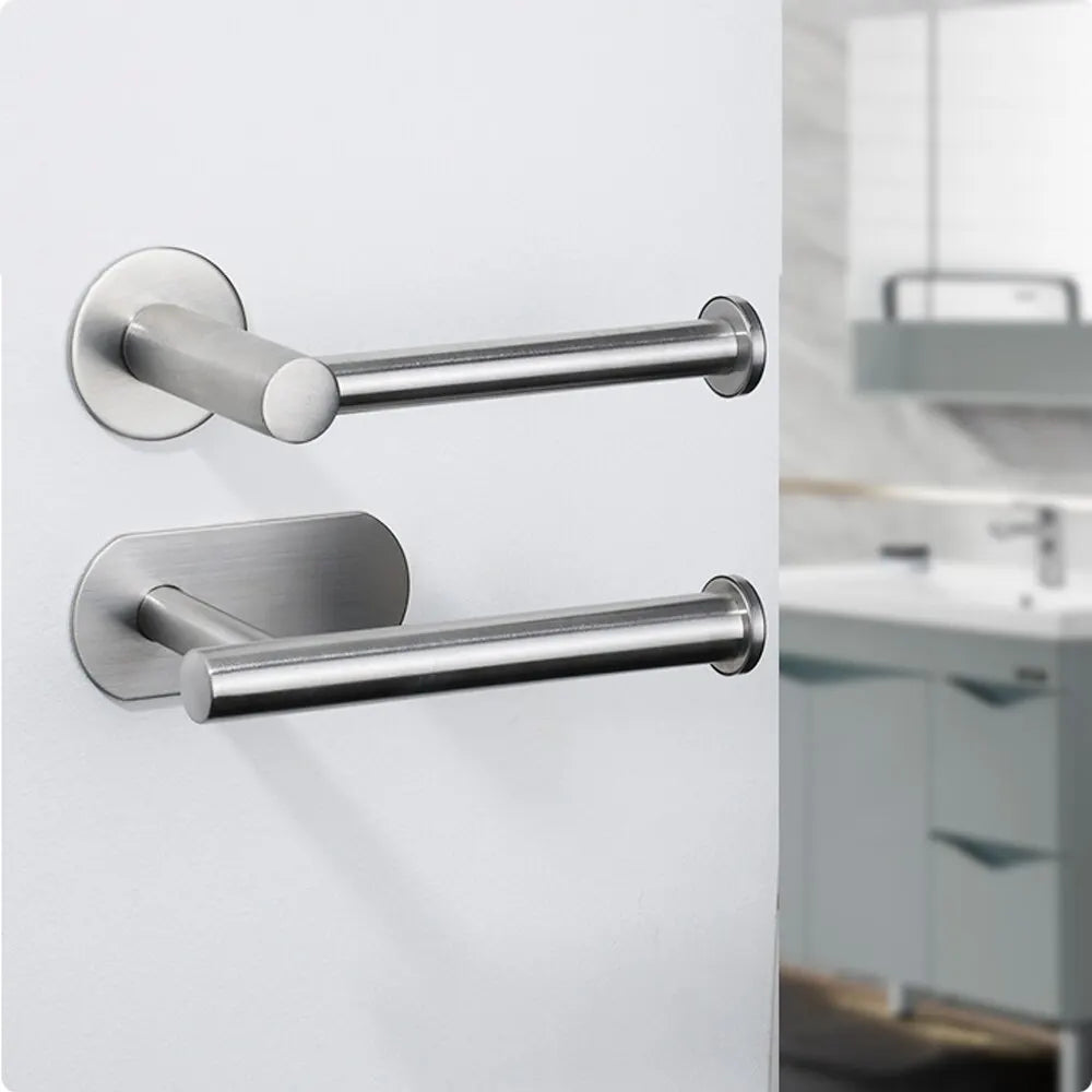 No Drilling Toilet Paper Holder Bathroom Roll Tissue Towel Dispenser Hanger Stainless Steel Napkin Storage Kitchen Accessories