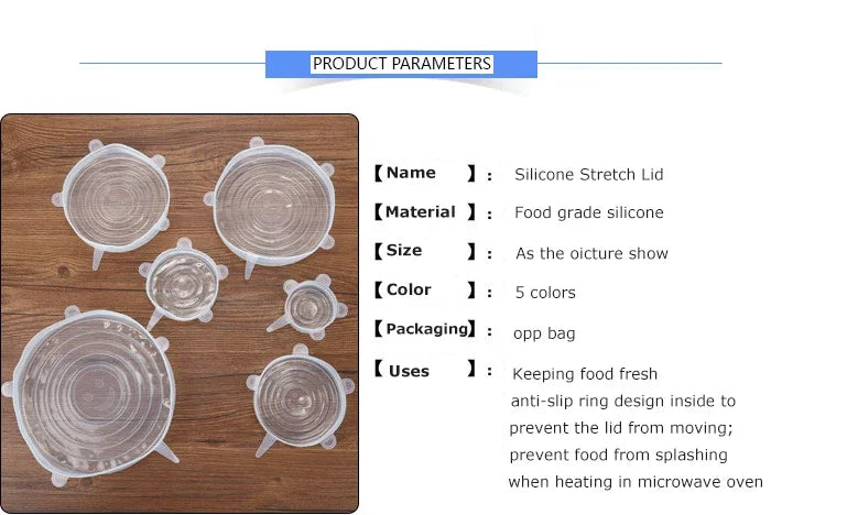 Reusable Silicone Stretch Lids – Fresh-Keeping, Airtight, Leakproof Food Covers