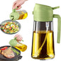 16oz/470ML Glass Oil Dispenser with Automatic Flip Lid — 2-in-1 Kitchen Bottle & Cooking Sprayer