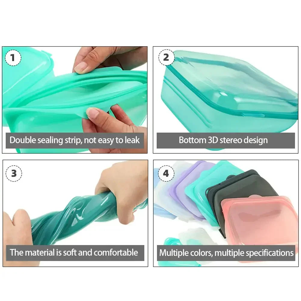 Reusable Silicone Stand-Up Zip Bag – Leakproof Fresh-Keeping Food Storage Bag