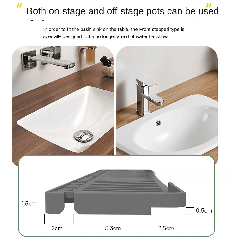 45cm Silicone Faucet Drain Mat – Anti-Slip Sink Splash Guard & Kitchen Sink Holder (Modern Farmhouse Decor)