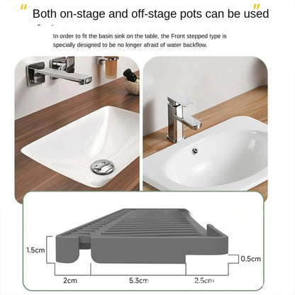 45cm Silicone Faucet Drain Mat – Anti-Slip Sink Splash Guard & Kitchen Sink Holder (Modern Farmhouse Decor)