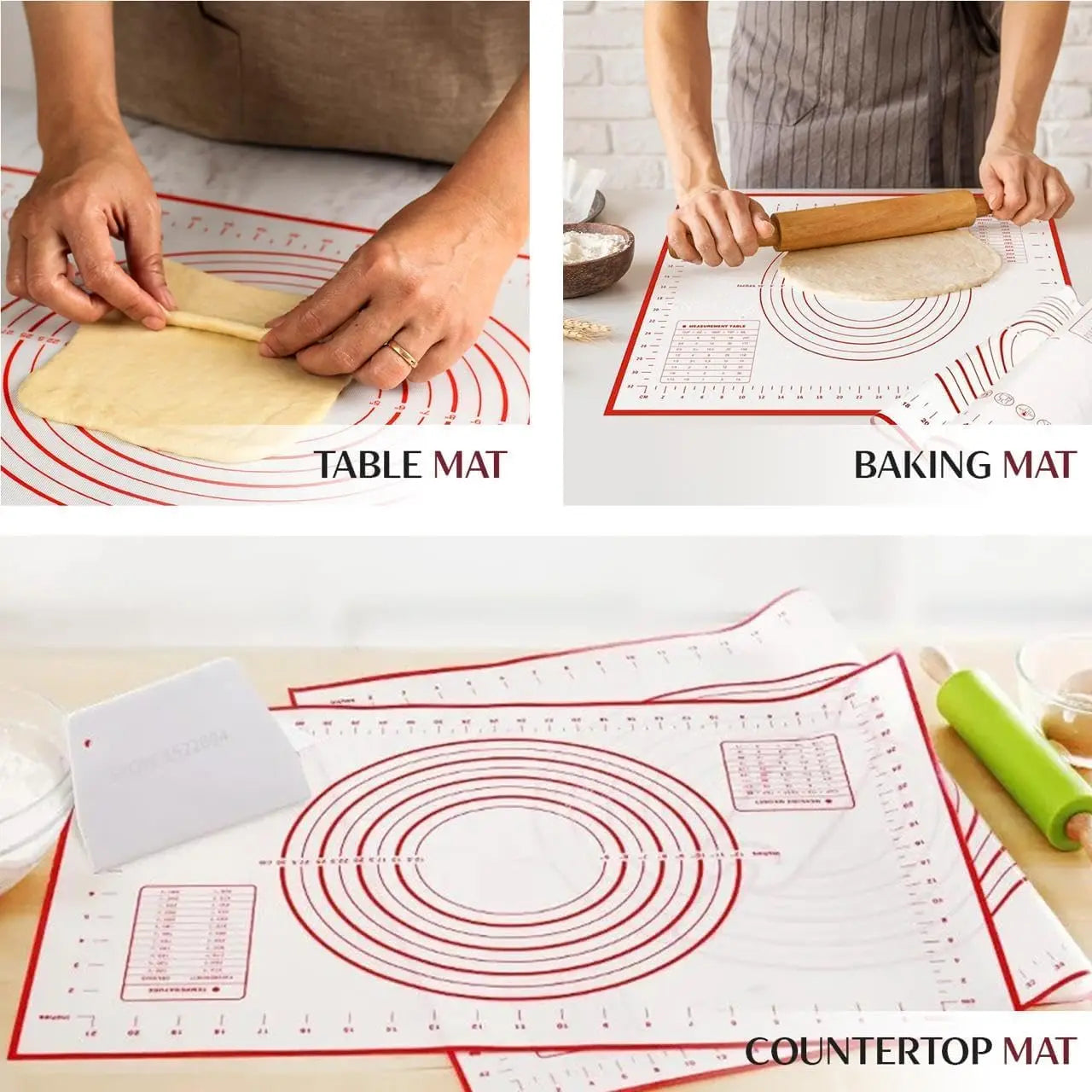 BUYYES Extra-Large Silicone Baking Mat – Non-Stick Kneading Pad for Dough, Pizza, Pastry & Cake Prep
