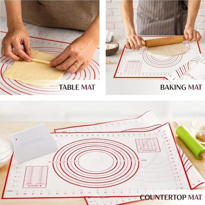 BUYYES Extra-Large Silicone Baking Mat – Non-Stick Kneading Pad for Dough, Pizza, Pastry & Cake Prep