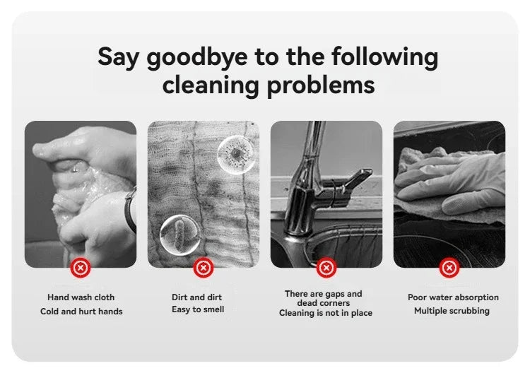 Handheld Foldable Sponge Mop Portable Wet and Dry Dual-Use Water Absorbent Mop Floor Cleaner Bathroom Kitchen Cleaning Tool