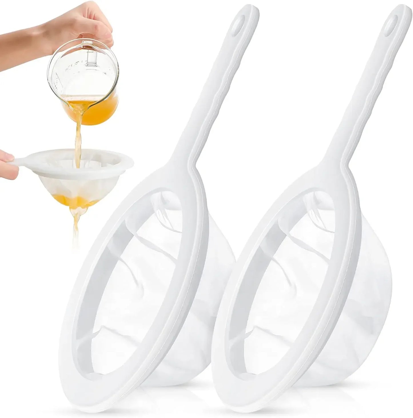 120/200/400 Mesh Ultra-Fine Nylon Kitchen Strainer – Plastic Sieve Filter Spoon for Soy Milk, Coffee, Yogurt & Juice