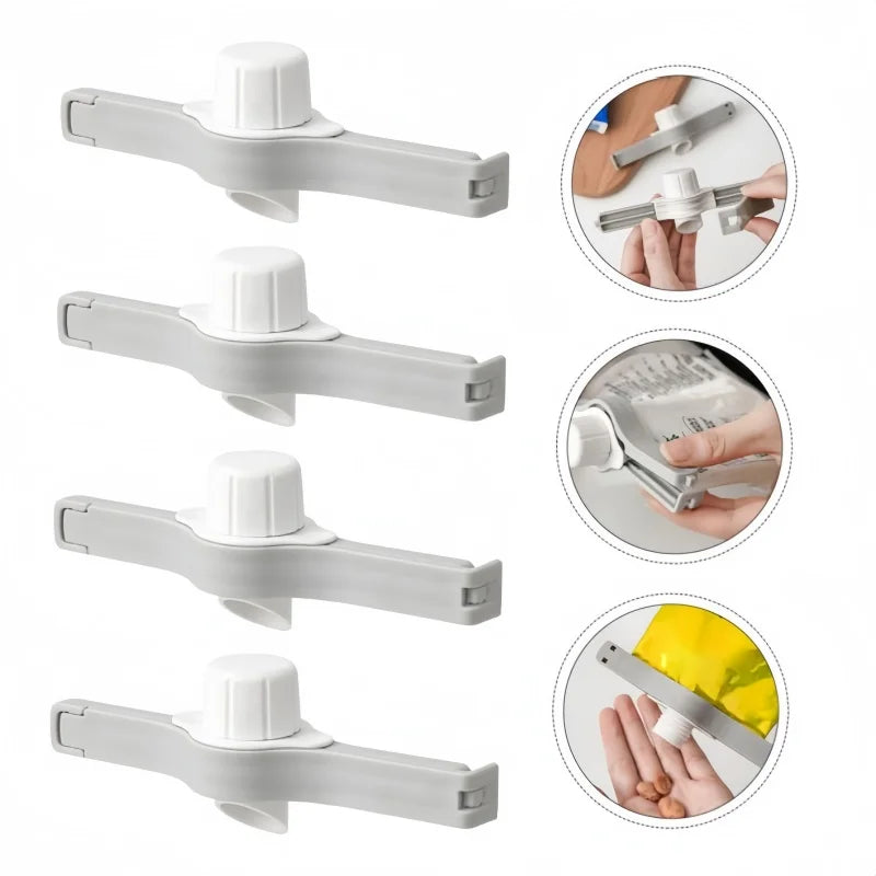 Kitchen Snack Sealing Bag Clips with Screw Cap – PP Food Preservation Clips for Seasoning Bags, Milk Powder & Storage