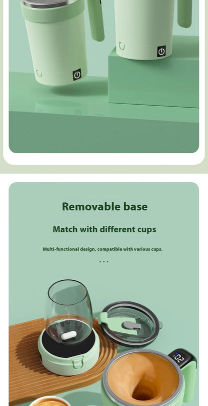Smart Automatic Magnetic Stirring Cup – Temperature Display, USB Rechargeable, 380ml Portable Self-Mixing Mug