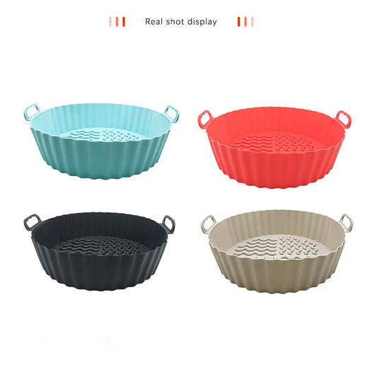 Reusable Silicone Air Fryer Liner Pot – Non-Stick, Heat-Resistant, Food-Safe Air Fryer Basket Accessory