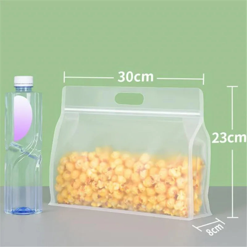 Reusable Silicone Stand-Up Zip-Shut Food Storage Bag – Leakproof, Fresh-Keeping, Eco-Friendly Kitchen Container