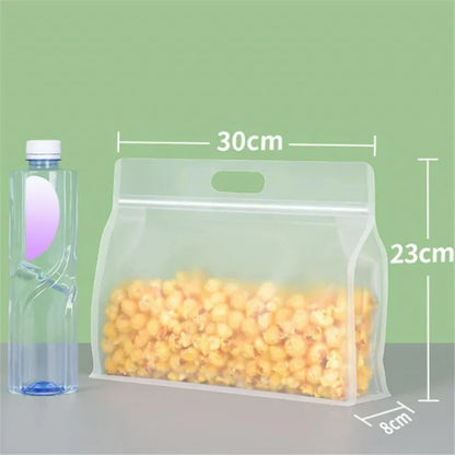 Reusable Silicone Stand-Up Zip-Shut Food Storage Bag – Leakproof, Fresh-Keeping, Eco-Friendly Kitchen Container