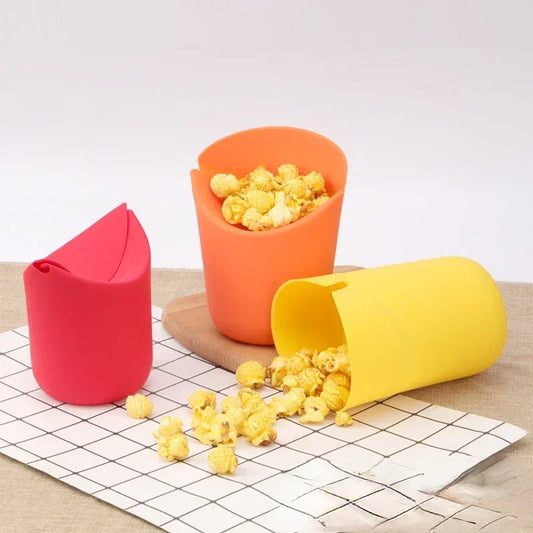 Foldable Silicone Microwave Popcorn Maker Cup – DIY Snack Bucket for Quick Healthy Popcorn