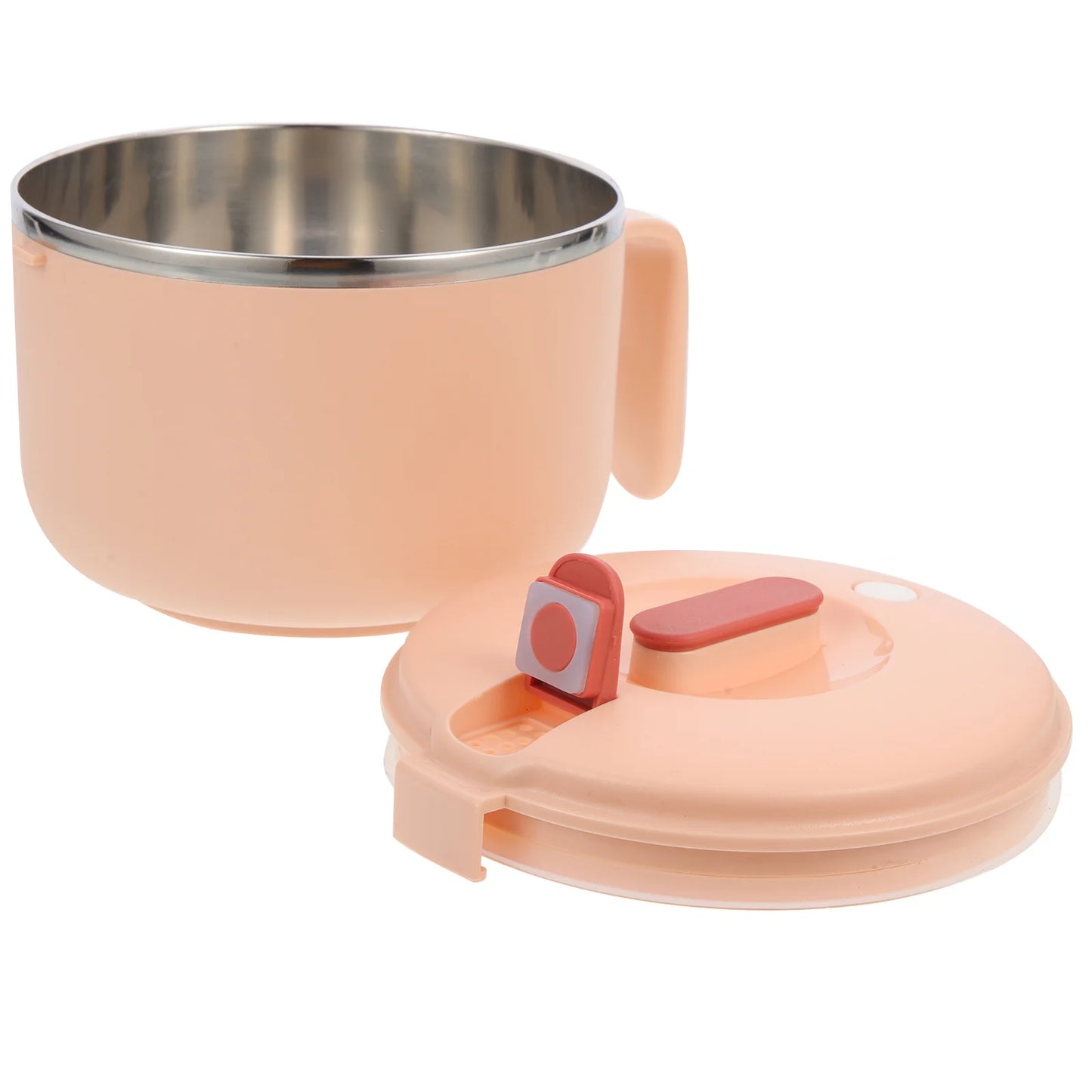 Stainless Steel Bento Bowl Insulated Noodle Container Microwave Ramen Cooker Lid Handle Food Storage Bento Lunch Box