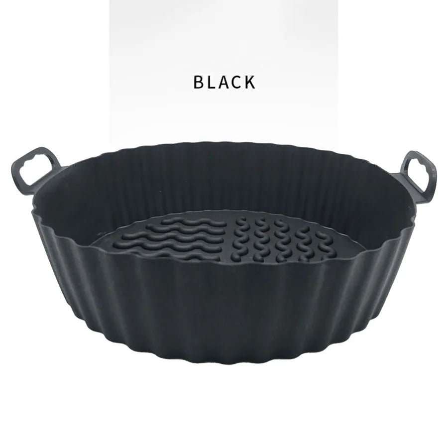 Reusable Silicone Air Fryer Liner Pot – Non-Stick, Heat-Resistant, Food-Safe Air Fryer Basket Accessory