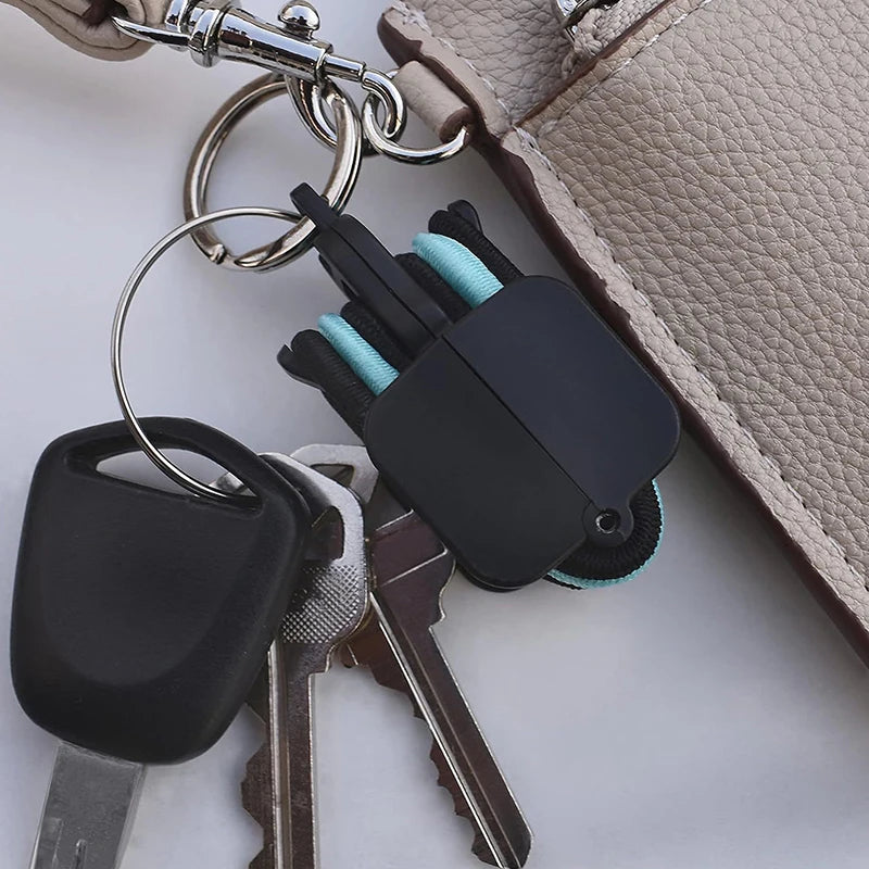 Portable Hair Tie Holder Keychain – Stylish Hair Tie Organizer with O-Shaped Buckle for On-the-Go Storage