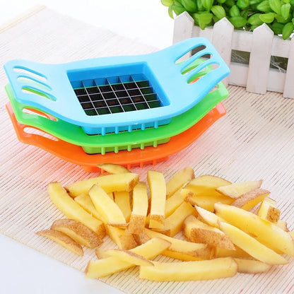 Stainless Steel Potato & Vegetable Cutter – Square Slicer, Masher & Fry Maker for Fast Kitchen Prep