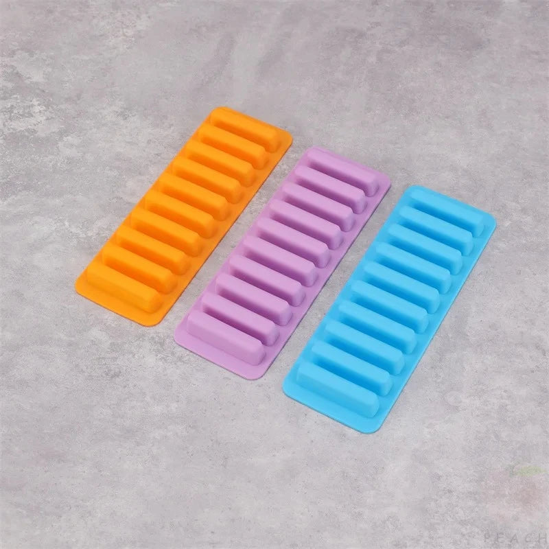 10-Grids Silicone Ice Stick Mold – Non-Stick Long Strip Ice Cube Tray for Ice, Jelly, Chocolate & DIY Baking