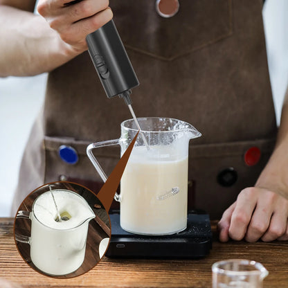 Electric Milk Frother Foam Maker – Portable Battery-Powered Coffee Mixer & Drink Whisk